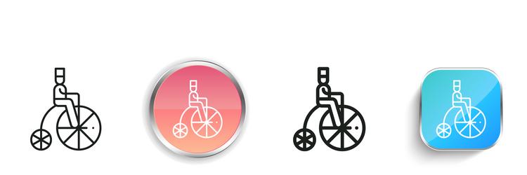 farthing icon thin linear regular and button vector image