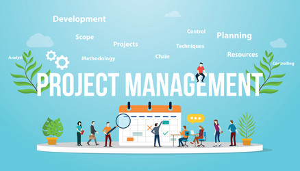 Project management concept with business calendar vector