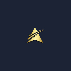 Triangle pyramid line logo Royalty Free Vector Image