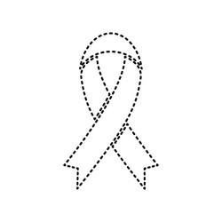 black awareness ribbon sign dashed Vector Image