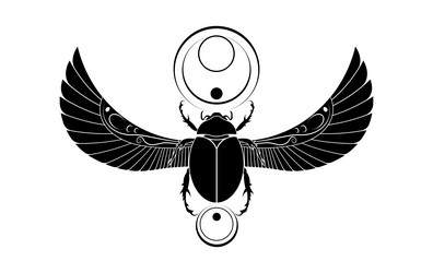 egyptian sacred scarab wall art designmbeetle logo vector