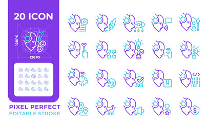 how to use ai two color line icons set vector image