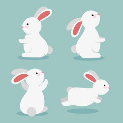 Cute rabbits set Royalty Free Vector Image - VectorStock
