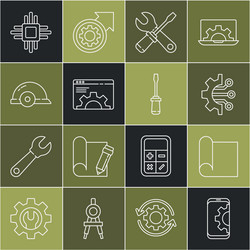 set line setting on smartphone graphing paper vector image