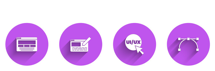 set ui or ux design and bezier curve icon vector image