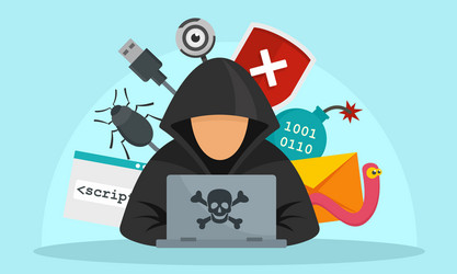 hacker activity concept background flat style vector image