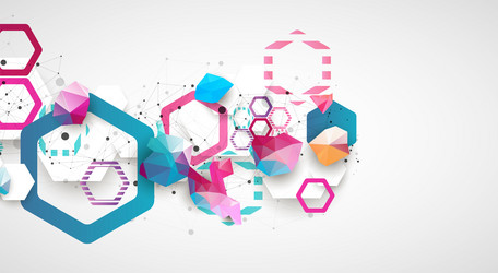 hexagonal geometric array abstract background vector image