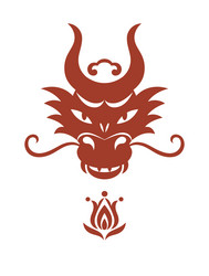 logo design head of dragon on white Vector Image