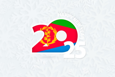 new year 2025 for eritrea on snowflake background vector image