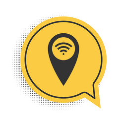 black pointer map with wifi internet signal vector image
