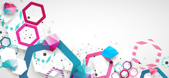 hexagonal geometric array abstract background vector image