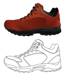 Red basketball shoe design Royalty Free Vector Image
