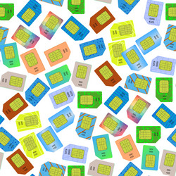 Sim card seamless pattern background Royalty Free Vector