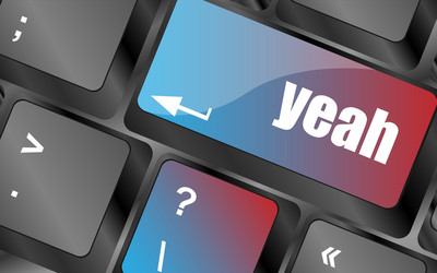 yeah word on computer keyboard key vector image