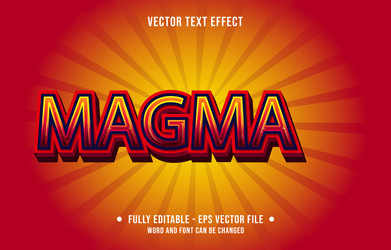 editable text effect gradient magma with red vector image