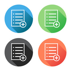 Add list document icon flat isolated documents vector