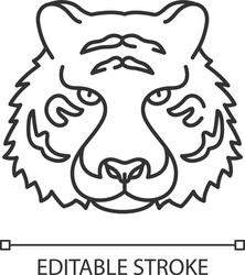 bengal tiger pixel perfect linear icon vector