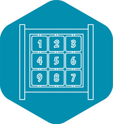 board with cubes on playground icon outline style vector image
