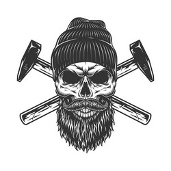 Crossed Hammers & Skull - Worker Emblem Vector Image