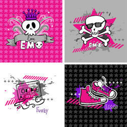 Emo banners suitable for t-shirt print vector