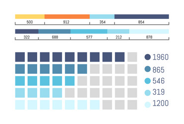 Infographic with scale and flowcharts information vector