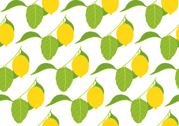 seamless pattern with lemons on white background vector image
