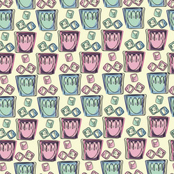 seamless pattern with the image of beverages vector image