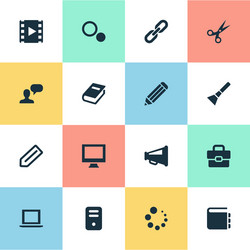 Set of simple ui icons vector