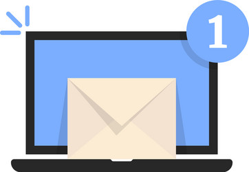 Unread Email on Laptop vector