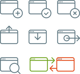 Web Browser Icons - Rounded Corners vector image