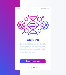 Crispr dna editing banner design with line icon vector