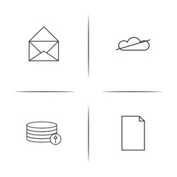 cyber security simple linear icon setsimple vector image