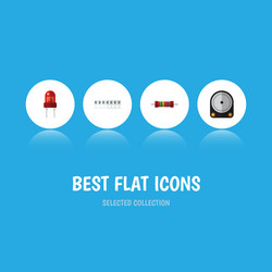 Flat icon appliance set of hdd memory recipient vector