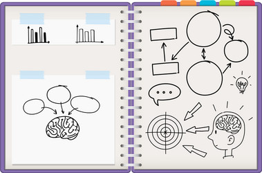 Open notebook with learning symbol vector