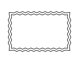 rectangle frame with zigzag edges empty text box vector image