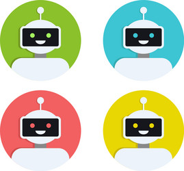Robot Icon Set - Chatbot & Bot Symbols vector image