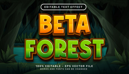 beta forest 3d text effect and editable vector image