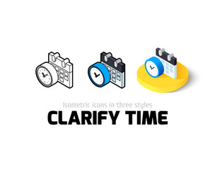 clarify time icon in different style vector