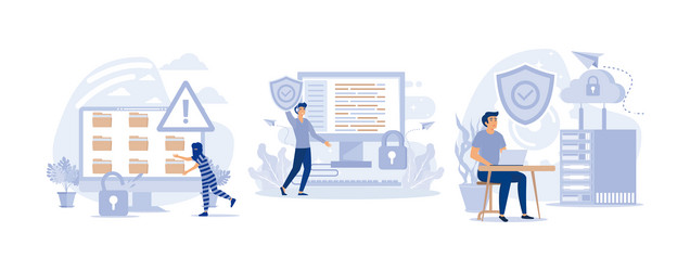 cyber security data protection database vector image