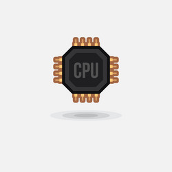 icon processor gpu cpu isolated vector