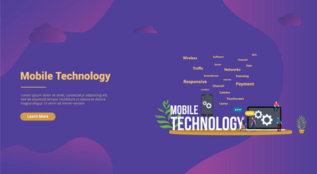 Mobile technology concept with smartphone vector