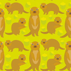 Seamless pattern set of funny gopher ground vector