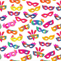 seamless pattern with carnival masks vector image