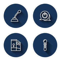 set line microphone power button case vector image