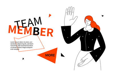 team member - modern colorful line design style vector