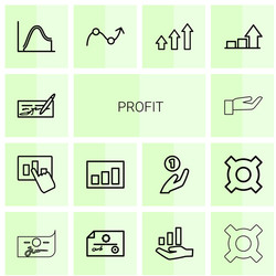 14 profit icons vector