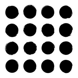 brush circles in line art style round frame set vector image