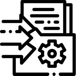 Document adding in folder icon outline vector