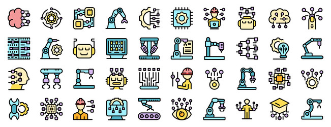 engineers working on artificial intelligence vector image