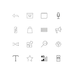 Interface linear thin icons set outlined simple vector